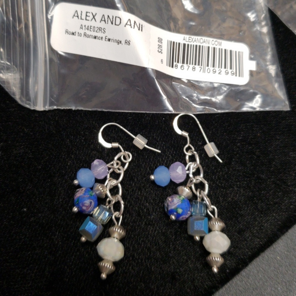 NWT Alex and Ani Road to Romance Earrings RS